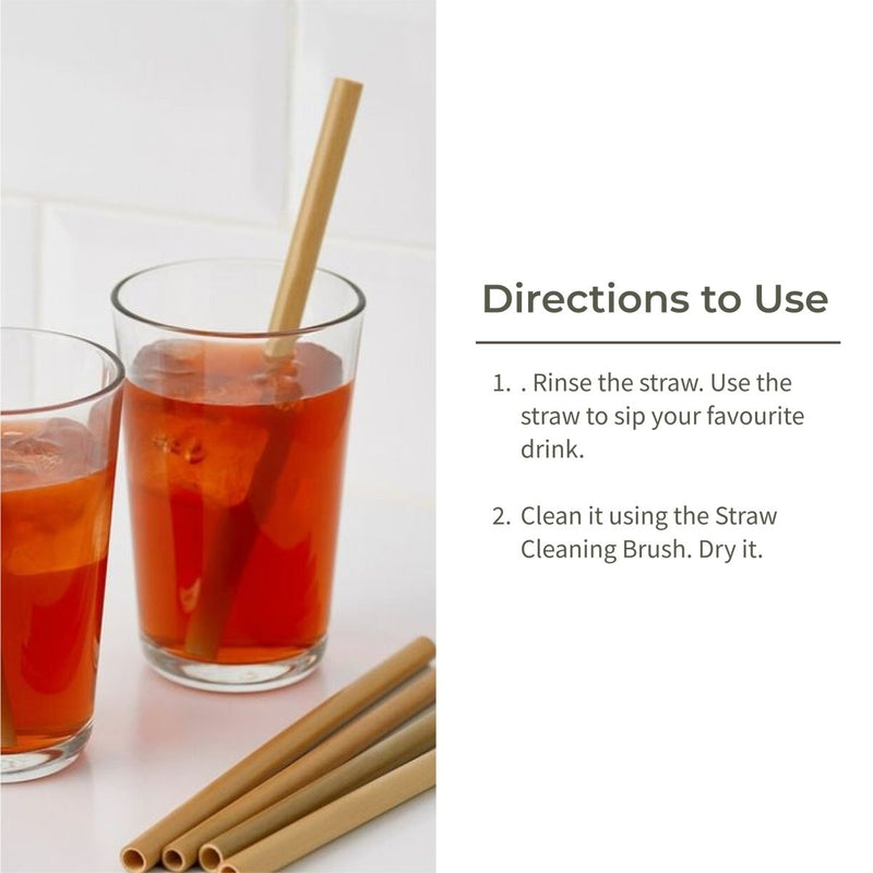 Buy Reusable Bamboo Straws with Cleaning Brush-Set of 6 | Shop Verified Sustainable Straw on Brown Living™