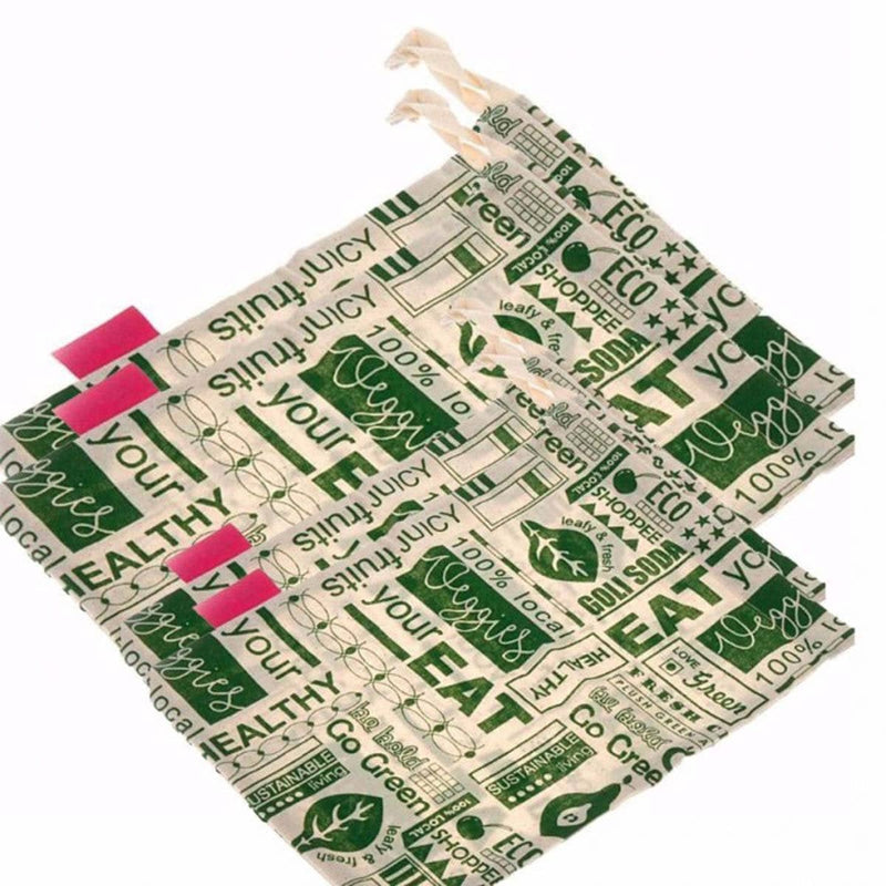 Buy Reusable Cotton Go Green - Set of 2 Small & Big - for Veggies, Roti, Sprouting & Paneer | Shop Verified Sustainable Fridge Vegetable Bags on Brown Living™