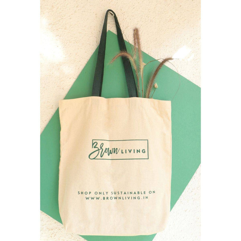 Buy Reusable Cotton Tote Bag - Say No To Plastic - Off White | Shop Verified Sustainable Tote Bag on Brown Living™