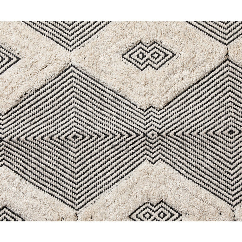 Buy Rhomb Tuft Wo-Metric Cotton Rug (Black) Small | Shop Verified Sustainable Mats & Rugs on Brown Living™