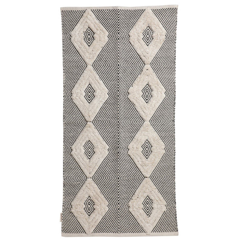 Buy Rhomb Tuft Wo-Metric Cotton Rug (Black) Small | Shop Verified Sustainable Mats & Rugs on Brown Living™