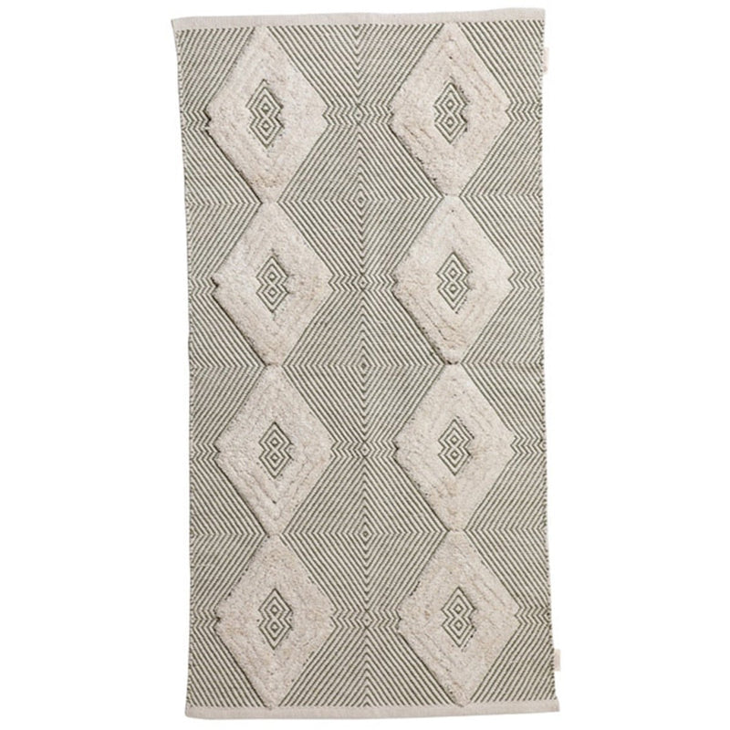 Buy Rhomb Tuft Wo-Metric Cotton Rug (Olive) Small | Shop Verified Sustainable Mats & Rugs on Brown Living™