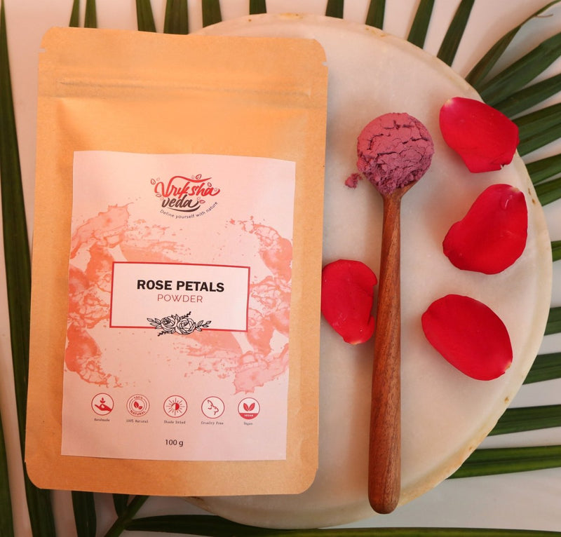 Buy Rose Petals Powder - 100 g| Face & Hair Mask | Shop Verified Sustainable Face Pack on Brown Living™