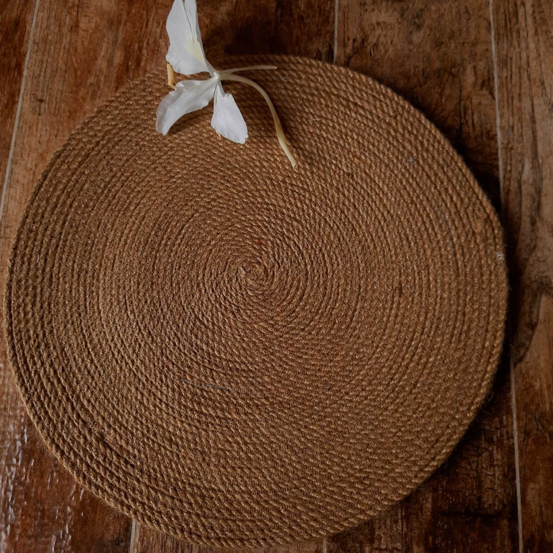 Buy Round Jute Tablemat | Shop Verified Sustainable Table Decor on Brown Living™