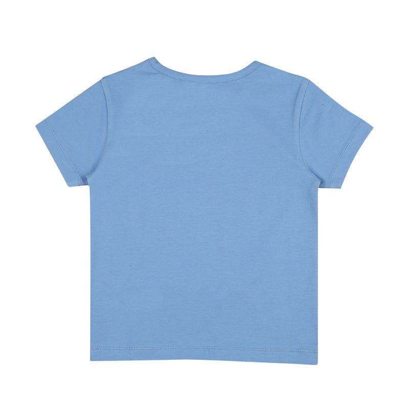 Round Neck Oversize Cotton Tee- Cornflower Blue | Verified Sustainable Kids Shirts on Brown Living™