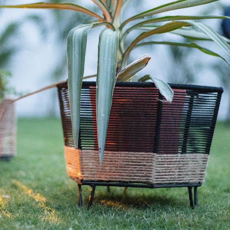 Buy Rustic Cotton & Jute Planter | Shop Verified Sustainable Pots & Planters on Brown Living™