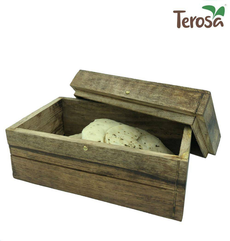 Buy Rustic Wooden Bread Box with Lid or Multi-utility Box | Made of Mango Wood | Shop Verified Sustainable Kitchen Organisers on Brown Living™