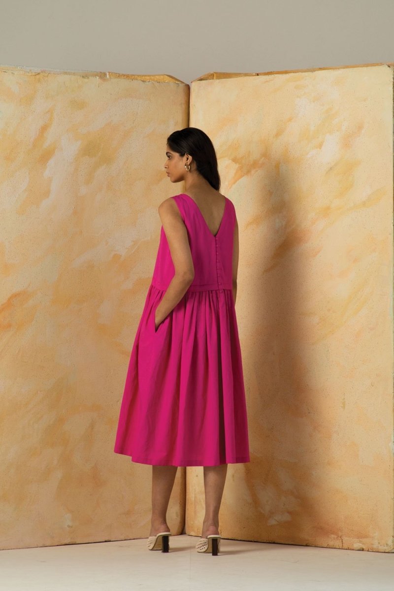 Buy Rylie Pink Solid Dress | Shop Verified Sustainable Womens Dress on Brown Living™