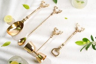 Buy Saarang Bar Set | Lead-free Brass | Set of 4 | Gift set | Shop Verified Sustainable Gift on Brown Living™