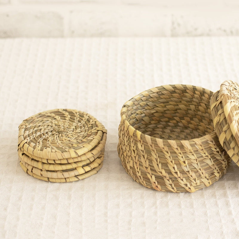 Buy Sabai Coasters - Set of 6 with box | Shop Verified Sustainable Baskets & Boxes on Brown Living™