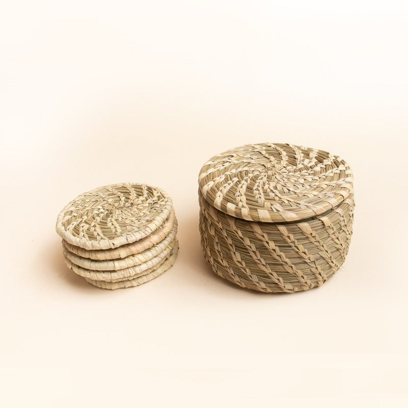 Buy Sabai Coasters - Set of 6 with box | Shop Verified Sustainable Baskets & Boxes on Brown Living™