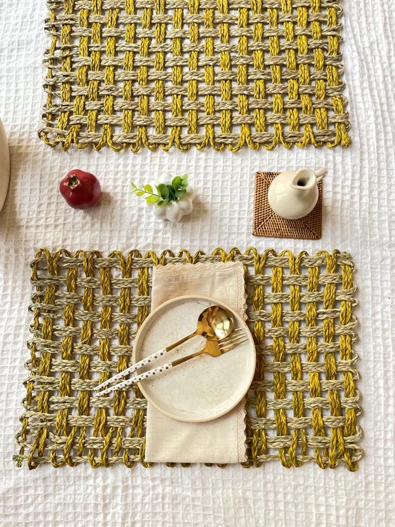 Buy Sabai Grass Square placemats - Set of 2 | Shop Verified Sustainable Table Essentials on Brown Living™