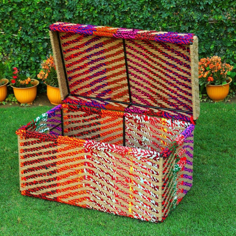 Buy Sarangi Upcycled Textile Trunk | Shop Verified Sustainable Organisers on Brown Living™