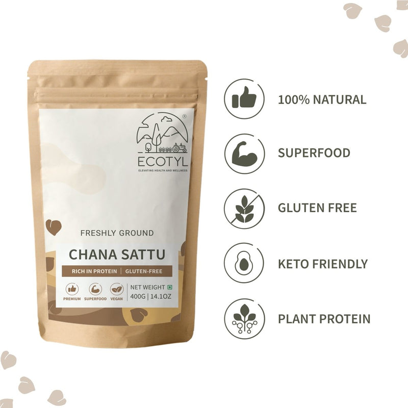 Buy Sattu Powder-400g | Roasted Gram Flour | Plant Based Protein | Shop Verified Sustainable Cooking & Baking Supplies on Brown Living™