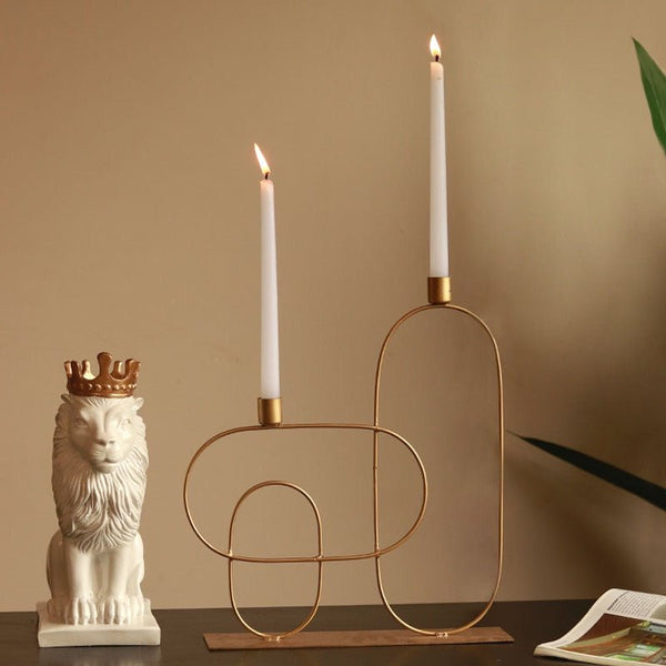 Buy Scandivian Metal Candle Holder | Shop Verified Sustainable Decor & Artefacts on Brown Living™