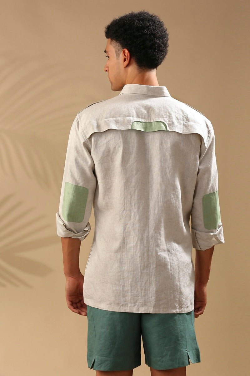 Buy Sequoia Elbow Patch Shirt - Oatmeal | Shop Verified Sustainable Mens Shirt on Brown Living™