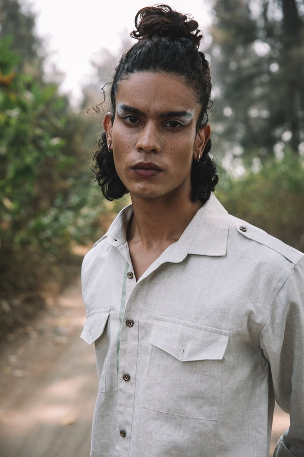 Buy Sequoia Elbow Patch Shirt - Oatmeal | Shop Verified Sustainable Mens Shirt on Brown Living™