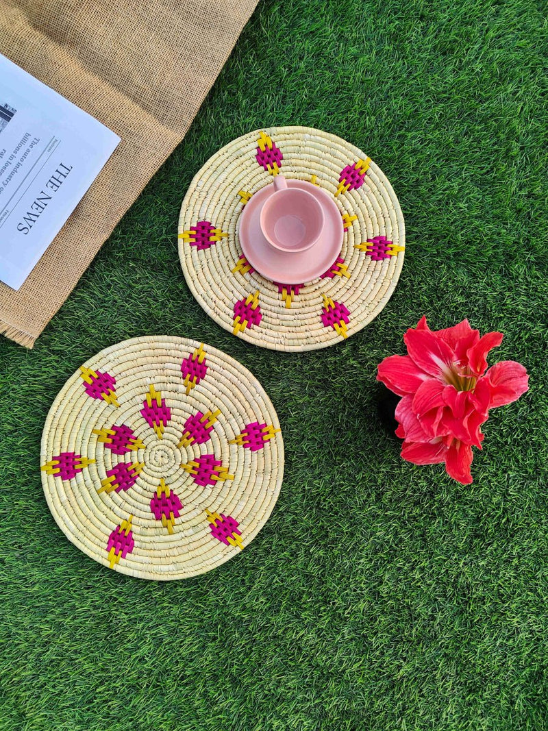 Buy Set of 2 | Moonj Grass Round Placemats | Shop Verified Sustainable Table Essentials on Brown Living™