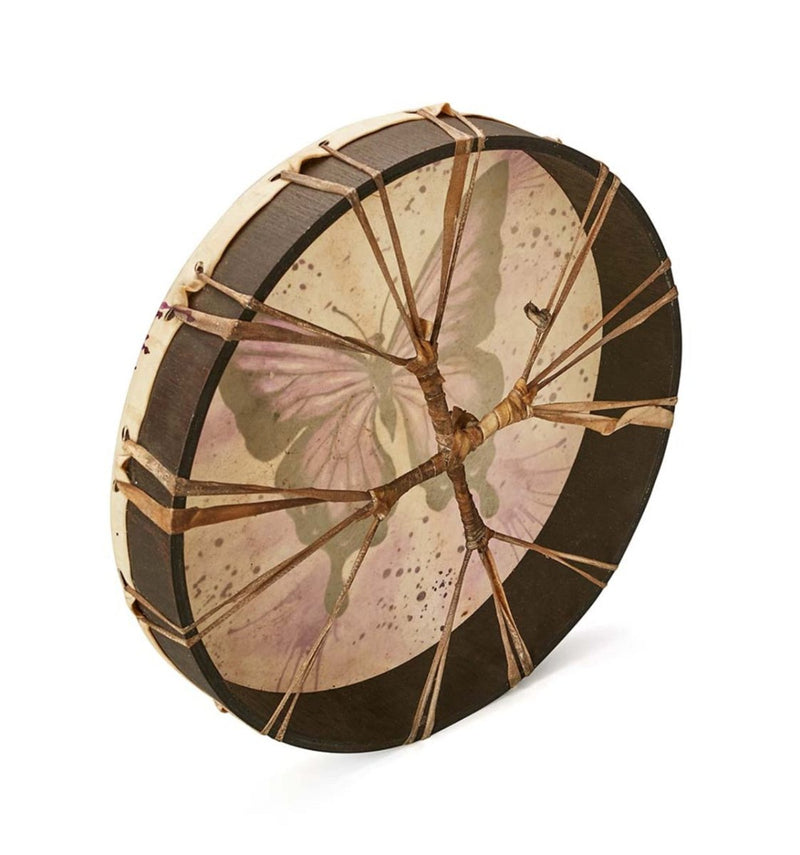 Buy Shamanic Drum- Butterfly painting | Shop Verified Sustainable Musical Instruments on Brown Living™