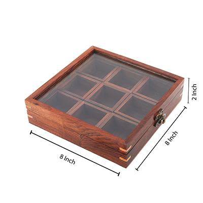 Buy Sheesham Wooden Table Top Spice Box Masala Dabba Namak Dani | Shop Verified Sustainable Kitchen Organisers on Brown Living™