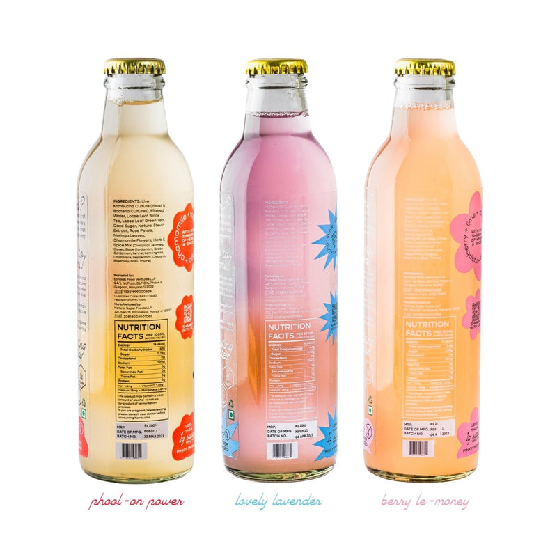 Buy Shimmmi Kombucha - Sparkling Fermented Tea | Color-me-all Box | Box of 3 (250ml x 3) | Shop Verified Sustainable Health & Energy Drinks on Brown Living™