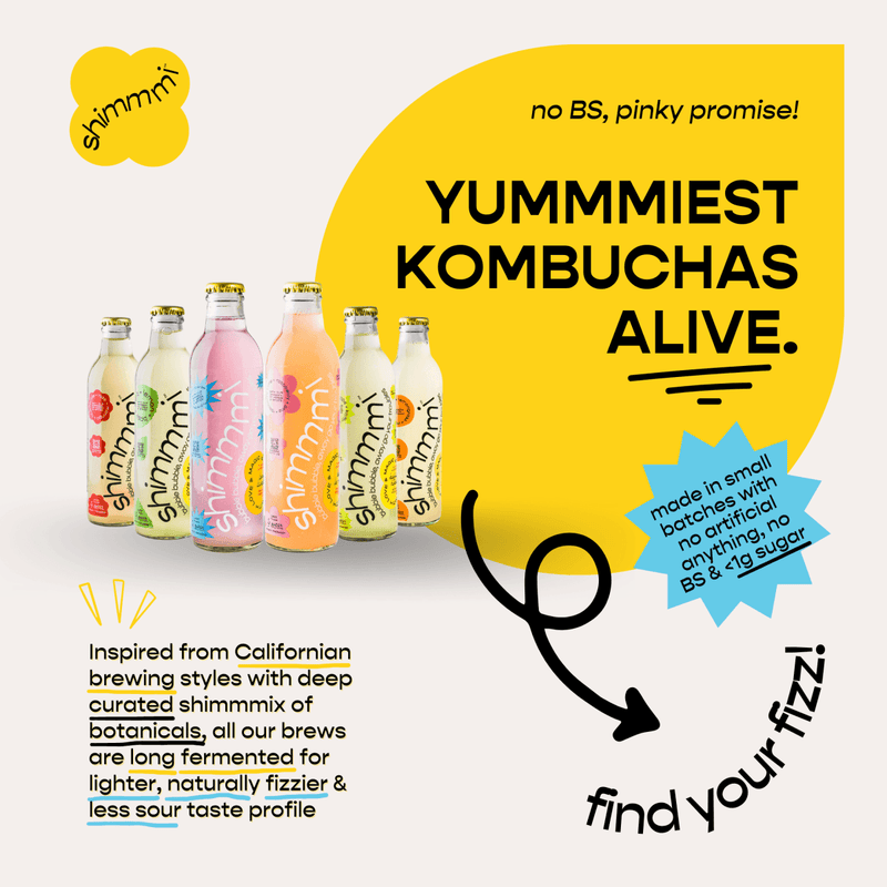 Buy Shimmmi Kombucha - Sparkling Fermented Tea | Color-me-all Box | Box of 3 (250ml x 3) | Shop Verified Sustainable Health & Energy Drinks on Brown Living™