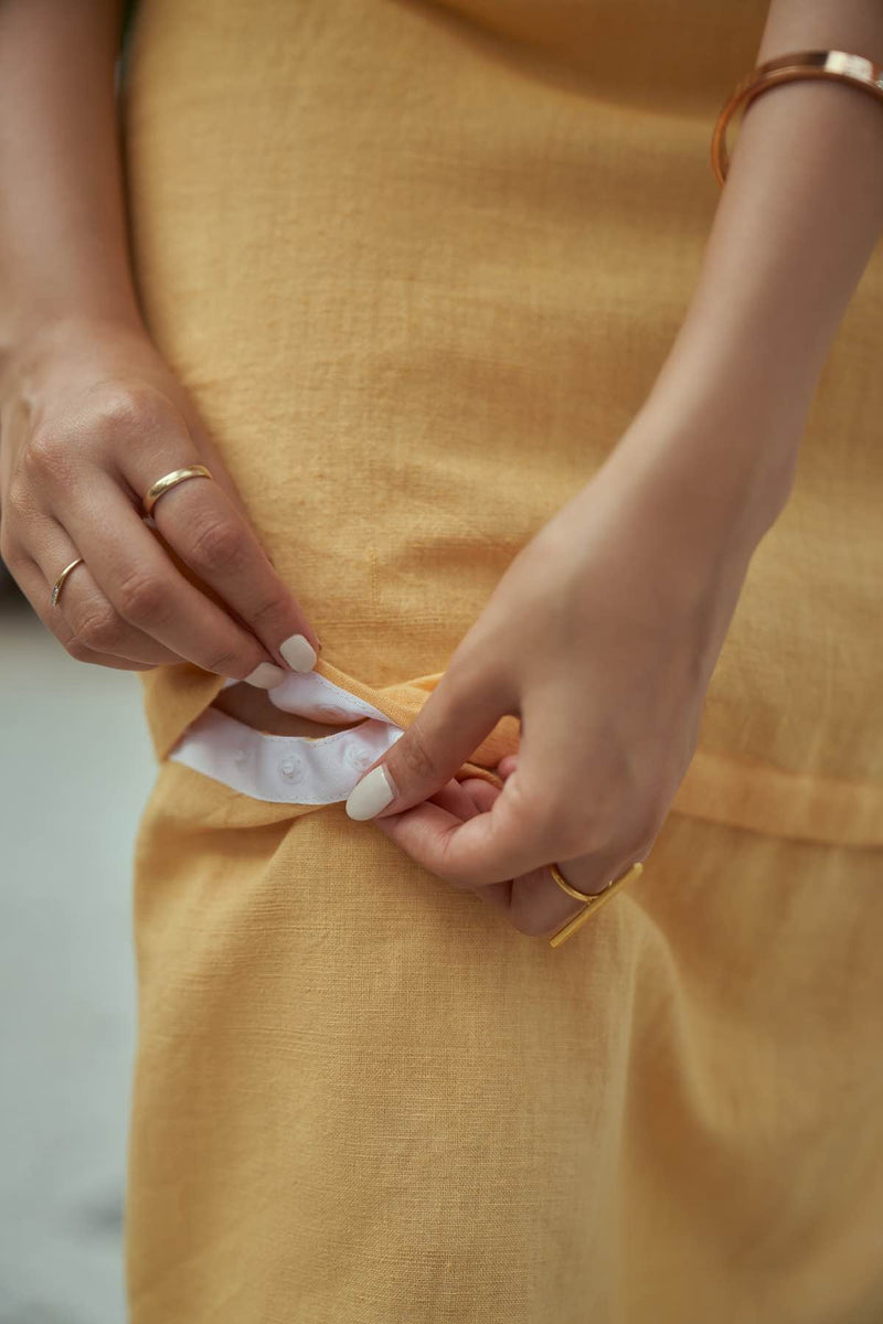 Sicily Kaftan Detachable Handloom Cotton Dress | Verified Sustainable Womens Dress on Brown Living™