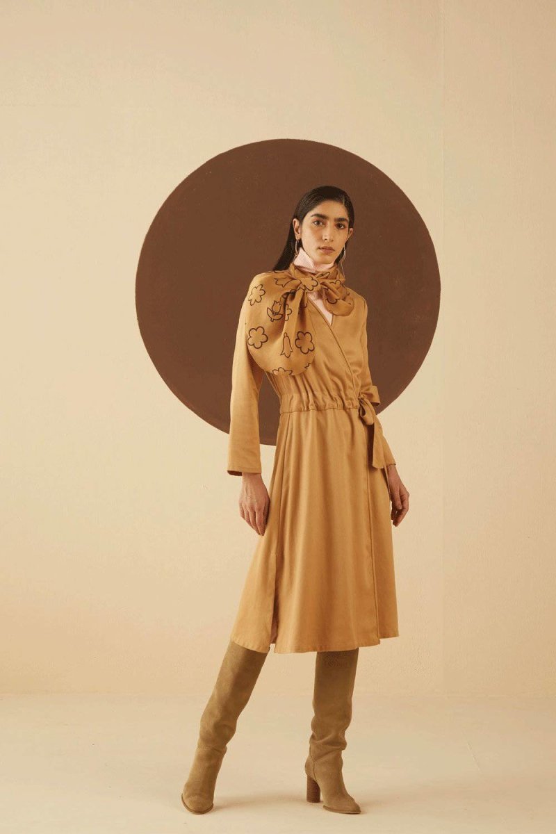 Buy Sierra Solid Wrap Dress | Shop Verified Sustainable Womens Dress on Brown Living™