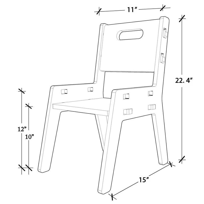 Buy Silver Peach Childrens Wooden Chair | Shop Verified Sustainable Decor & Artefacts on Brown Living™