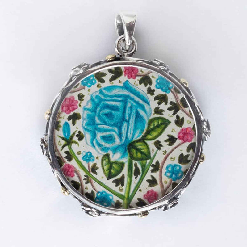 Buy Silver Pendant with Hand Painted Art | Shop Verified Sustainable Womens Charms & Pendants on Brown Living™