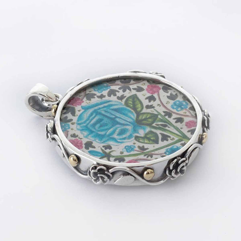 Buy Silver Pendant with Hand Painted Art | Shop Verified Sustainable Womens Charms & Pendants on Brown Living™