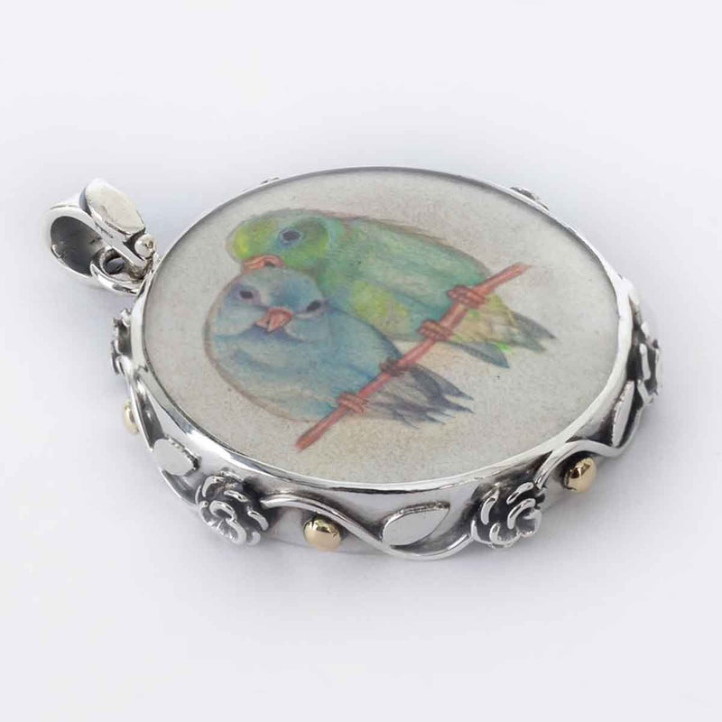 Buy Silver Pendant with Hand Painted Art | Shop Verified Sustainable Womens Charms & Pendants on Brown Living™