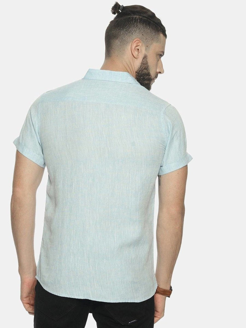 Buy Sky Blue Colour Slim Fit Hemp Casual Shirt | Shop Verified Sustainable Mens Shirt on Brown Living™