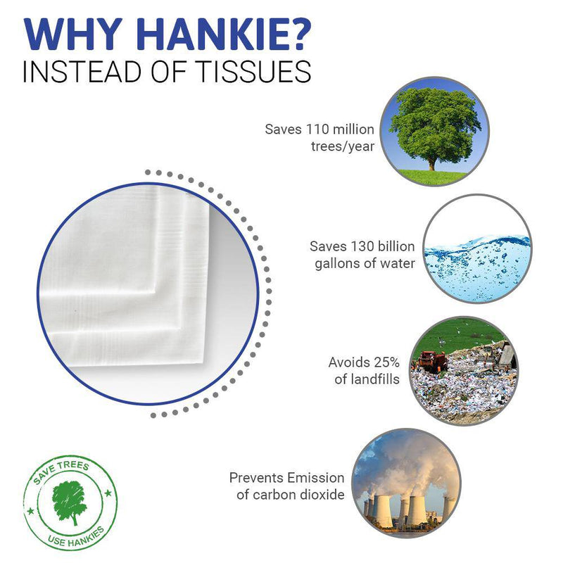 Buy Slim Premium White Cotton Hankies, Pack Of 12 | Shop Verified Sustainable Handkerchiefs on Brown Living™