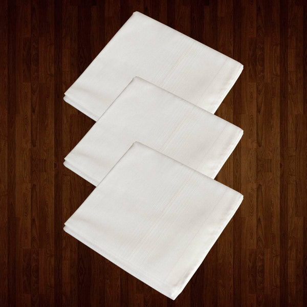 Buy Slim Premium White Cotton Hankies, Pack Of 3 | Shop Verified Sustainable Handkerchiefs on Brown Living™