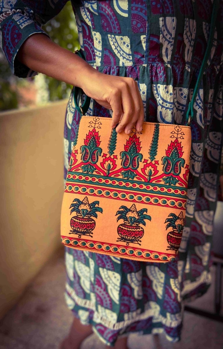 Buy Sling Bag - Pure Cotton- Kumbam | Shop Verified Sustainable Womens Bag on Brown Living™