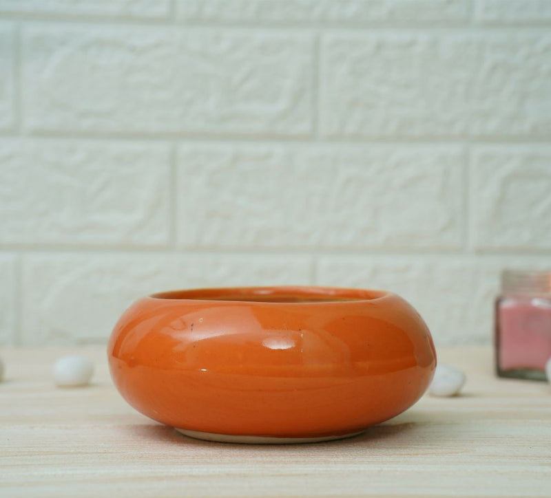 Buy Small Ceramic Pots for Desk | Orange | Shop Verified Sustainable Pots & Planters on Brown Living™