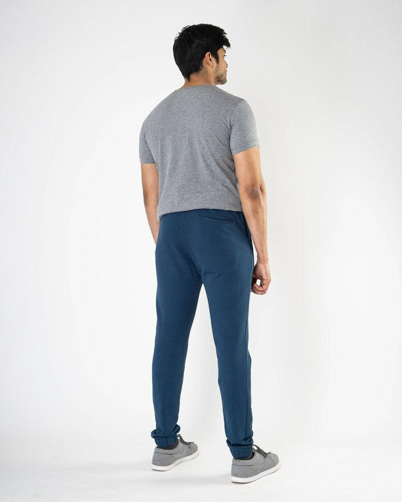 Buy Solid Men's Blue Athleisure Joggers | Shop Verified Sustainable Mens Pants on Brown Living™