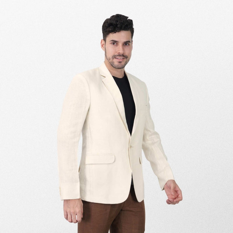 Buy Sophisticated Cream Hemp Blazer - Versatile and Stylish | Shop Verified Sustainable Products on Brown Living