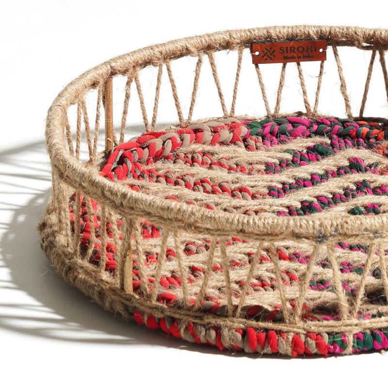 Buy Spiral Upcycled Textile Round Tray | Shop Verified Sustainable Trays & Platters on Brown Living™