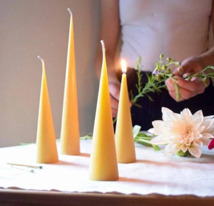 Buy Spire Canary Yellow Candle - Set of 4 | Shop Verified Sustainable Candles & Fragrances on Brown Living™