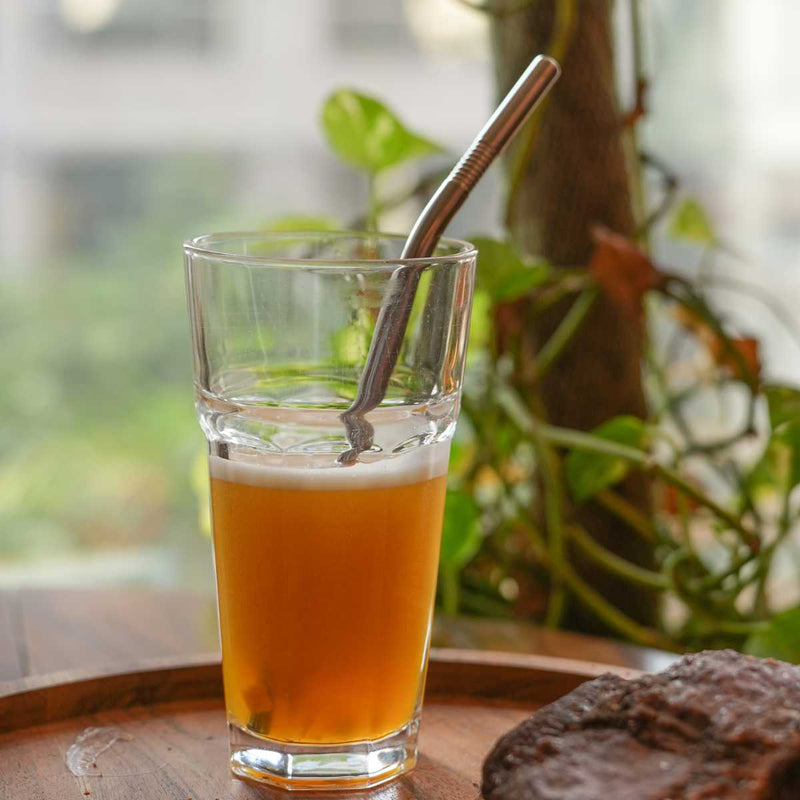 Buy Stainless Steel Straw Set | 1 bent & 1 straight with a cleaner | Shop Verified Sustainable Straw on Brown Living™