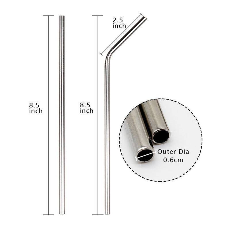 Buy Stainless Steel Straws (2 Straight + 2 Bent) | Shop Verified Sustainable Straw on Brown Living™