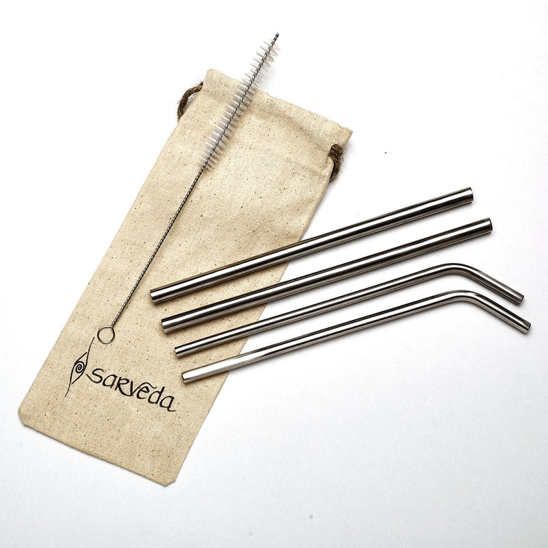 Buy Stainless Steel Straws | Re-usable & Eco-Friendly | Suitable for Kids & Adults | Shop Verified Sustainable Straw on Brown Living™