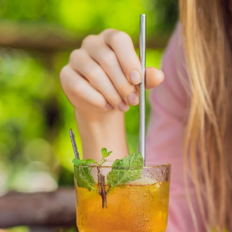 Stainless Steel Straws With Cleaner - Rainbow (1 ST+1 Bend) | Verified Sustainable Kitchen on Brown Living™