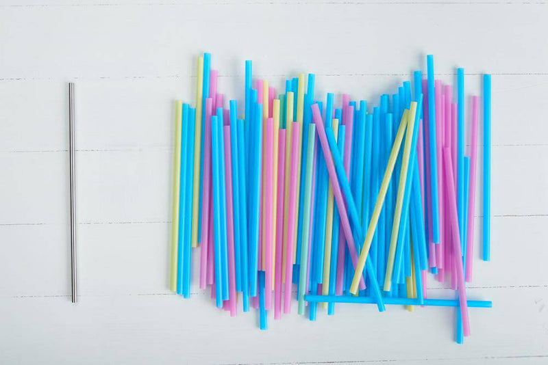 Buy Steel Straws | Reusable Straws 2 Bent + 2 Straight + 1 Cleaner + 1 Pouch | Eco friendly Straws | Shop Verified Sustainable Straw on Brown Living™