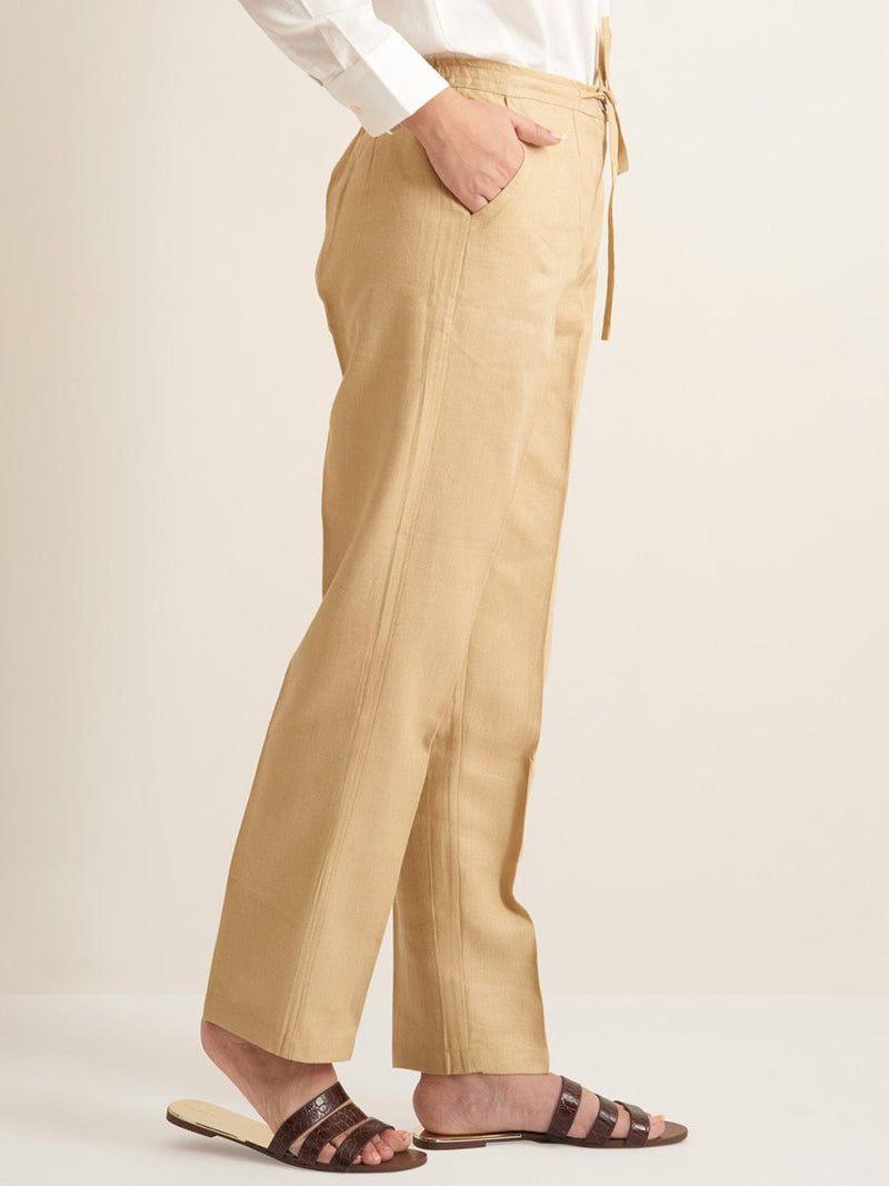 Buy Straight Fit Linen Pants - Twill Weave | Shop Verified Sustainable Womens Pants on Brown Living™