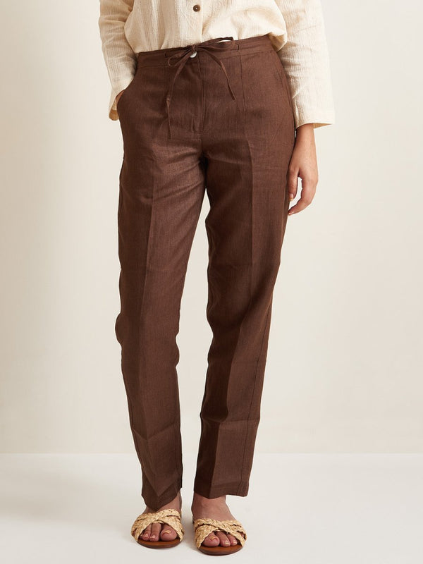 Buy Straight Fit Linen Pants - Twill Weave | Shop Verified Sustainable Womens Pants on Brown Living™