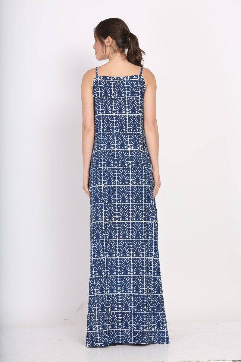 Buy Strappy Indigo Maxi Dress | Shop Verified Sustainable Womens Dress on Brown Living™