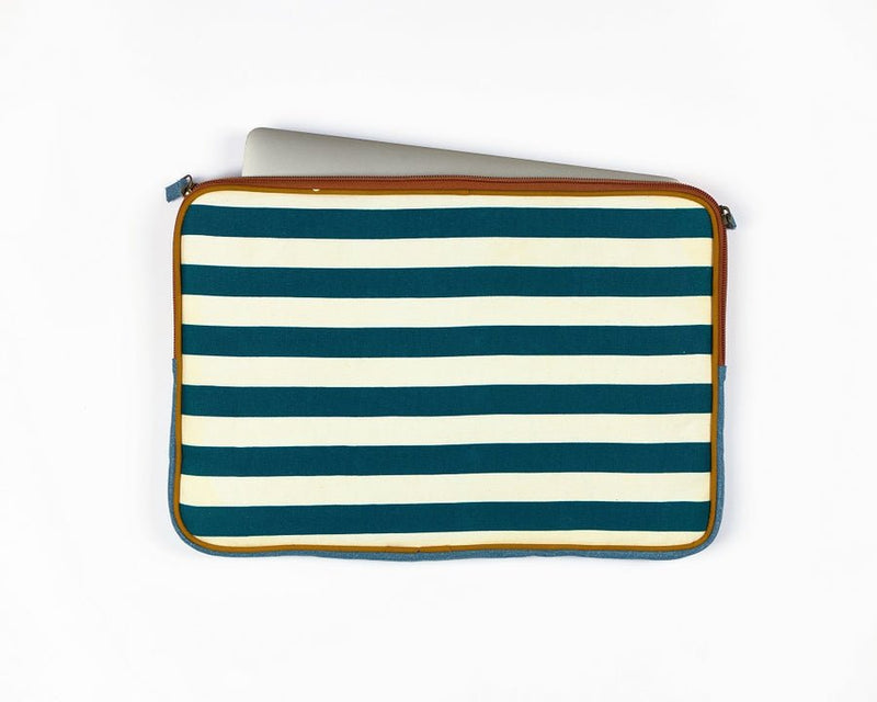 Buy Striped Laptop Sleeve | Upcycled | Shop Verified Sustainable Laptop Sleeve on Brown Living™